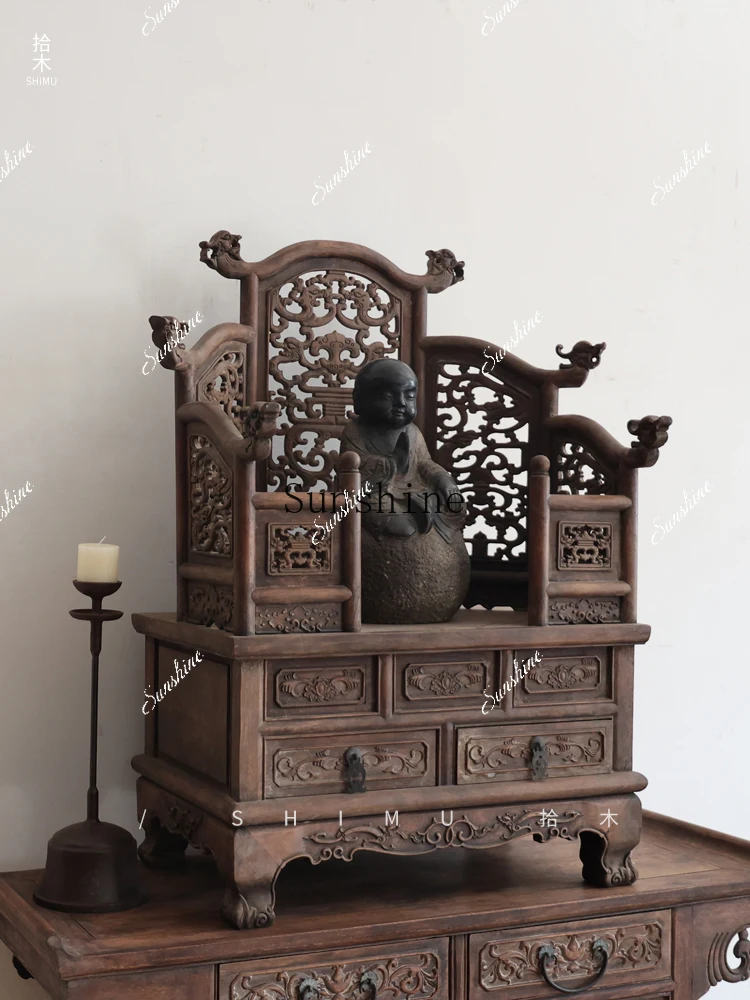 Solid wood Chinese table seat antique old objects