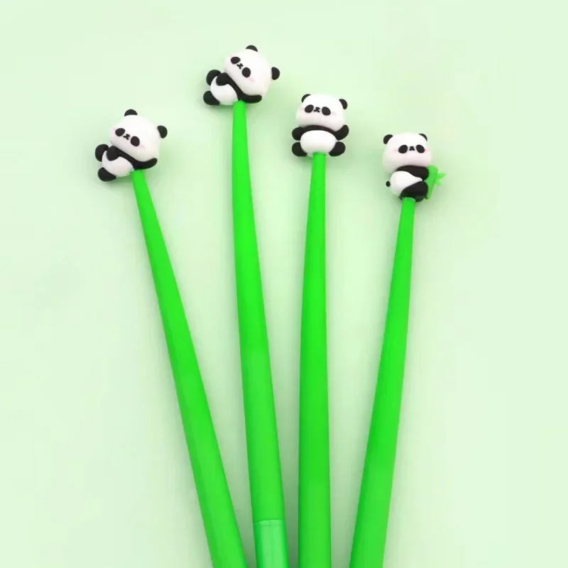 Cute Silicone Panda Shape Gel Pen Bamboo Swing Signature Pen Cartoon Soft Glue Propelling Pencil Student Stationery