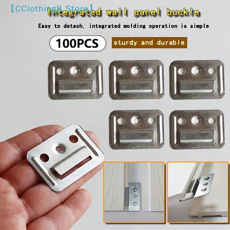 100Pcs WPC Wall Panel Clips Metal Clip For Wpc Wall And Ceiling Fluted Cladding Clip Only Indoor And Outdoor 【AliS8】