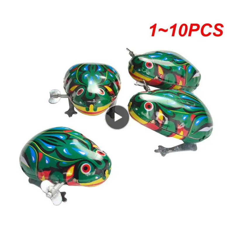 

1~10PCS Kids Classic Tin Wind Up Clockwork Jumping Iron Frog Toy Action Figures Toy For Children Kids Classic Toys For Boy Gift