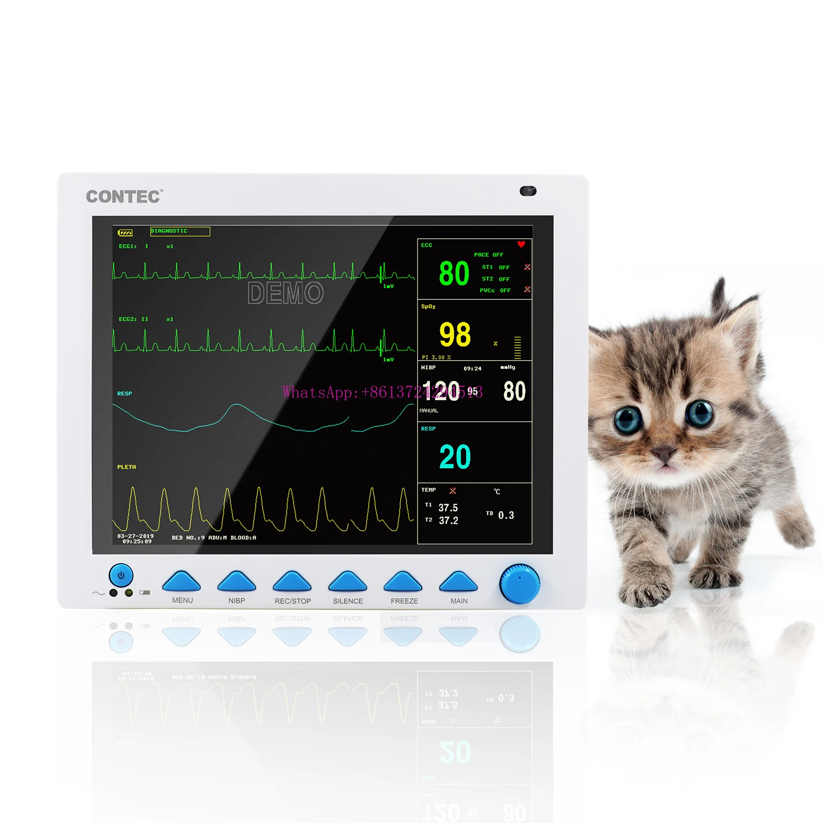 

CONTEC CMS8000Vet Cheap Veterinary Instrument VET Spo2 Multi-parameter Patient monitor Veterinary Monitor