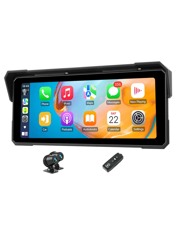 7/8,1 Zoll Motorrad 4K DVR Tragbare WIFI Moto Navigation GPS für Drahtlose Carplay Android Auto IPX7 Wasserdicht Bildschirm Dual BT