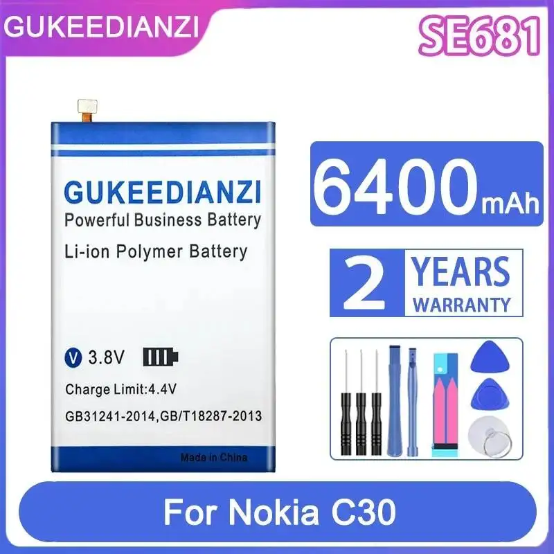 

Аккумулятор для мобильного телефона Nokia C30, 6400 мАч, надежная мощность, долговечность, SE681