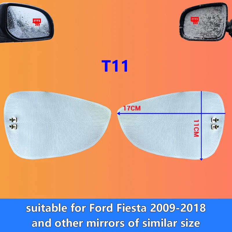 For Ford Ford Fiesta 2009-2018 Side Rearview Mirror Heating Pad/Quick Remove Ice/Frost/Rain/Fog/DC 12V High Quality/Safe Driving