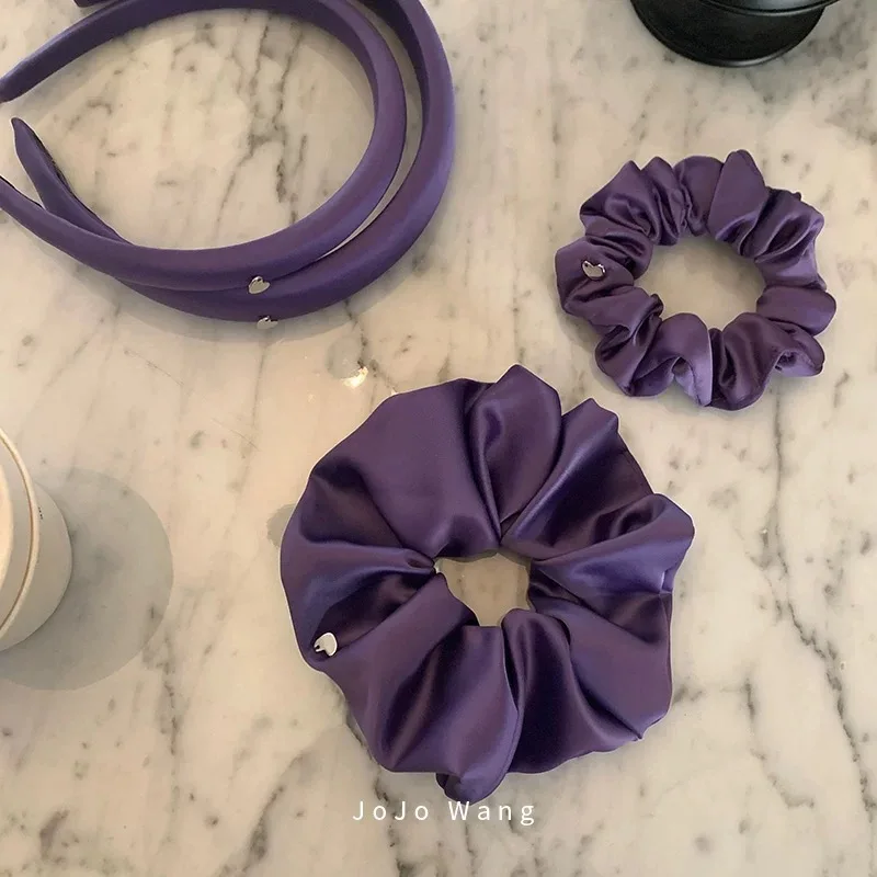 

Фиолетовая повязка на голову для девочек и женщин, корейские аксессуары, K-pop, модные винтажные резинки для волос, новинка
