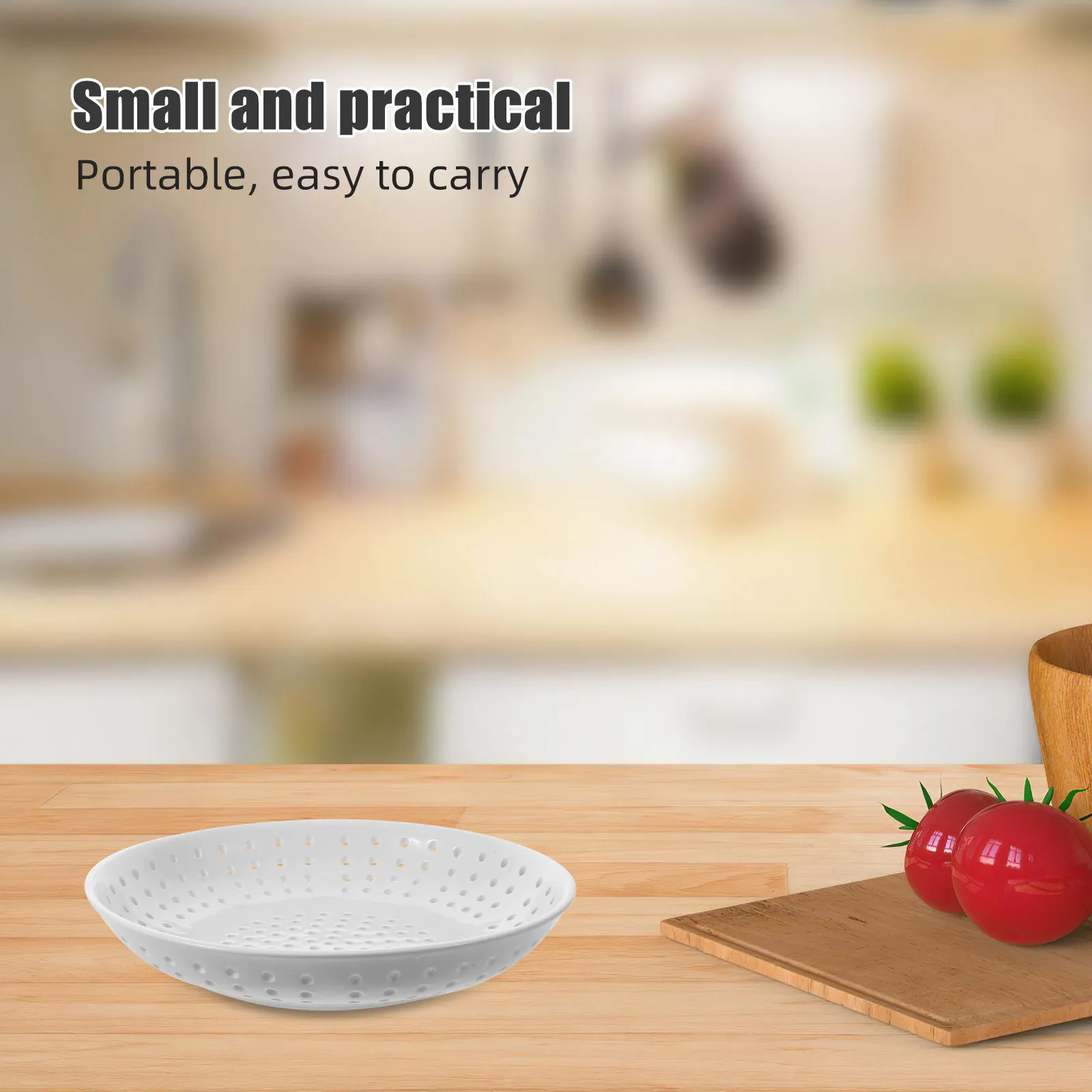 Ceramic Steaming Plate 9 Inch Porcelain Round Steaming Tray Air Holes Steamer Plate for Fish Vegetables Dumplings Rice Cooker