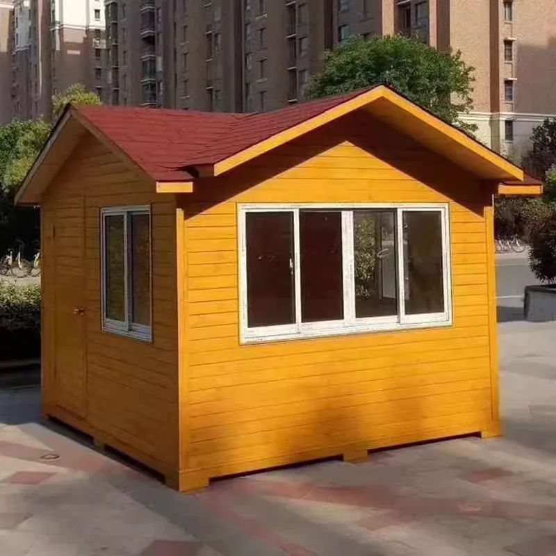 Outdoor log cabin, preservative wood, vending booth, mobile toll booth, guard booth isolation observation, duty room