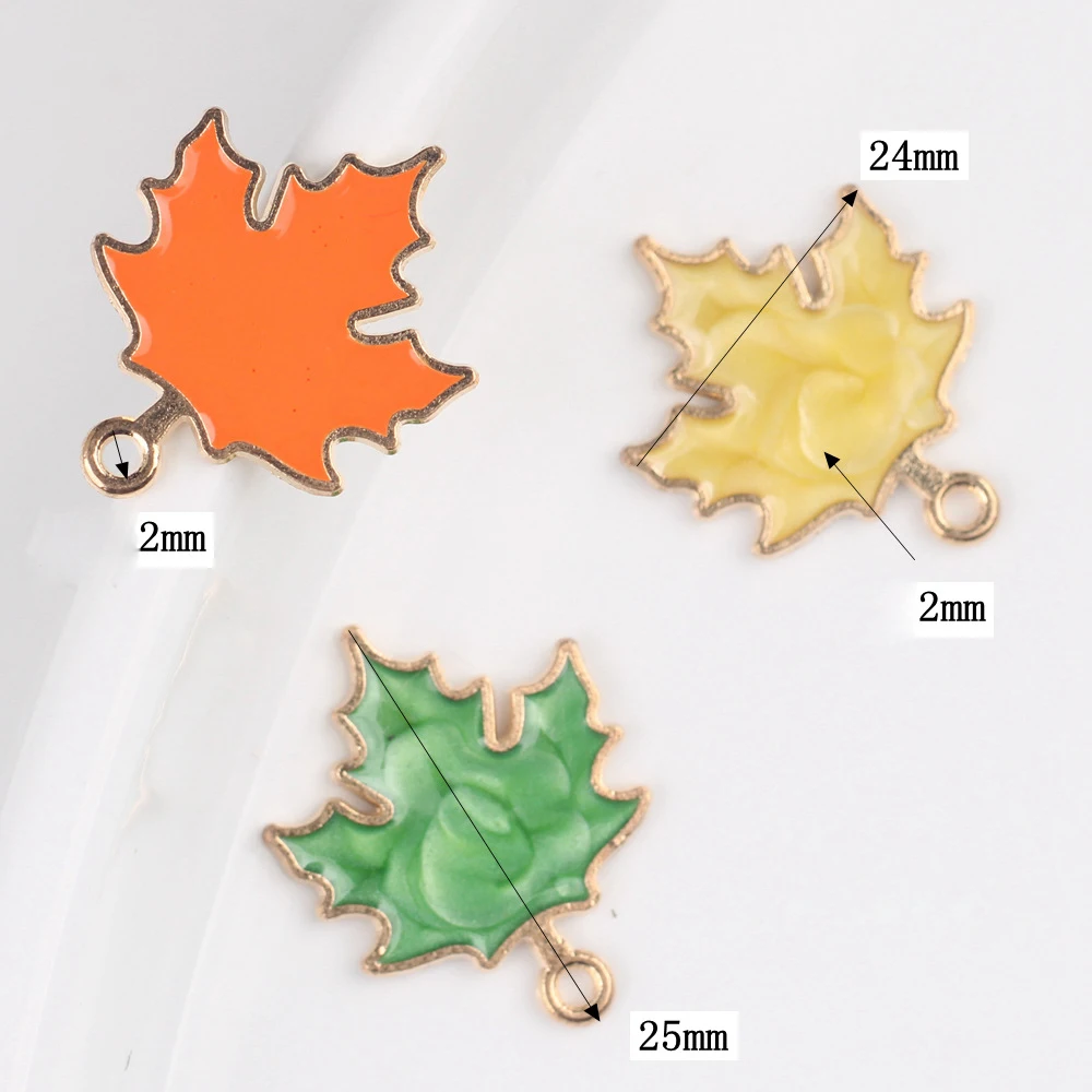 10/20pcs Color Cute Maple Leaf Shape Pendant Earring Necklace Bracelet Jewelry Making Accessories Handmade DIY Ornament Fashion view 3
