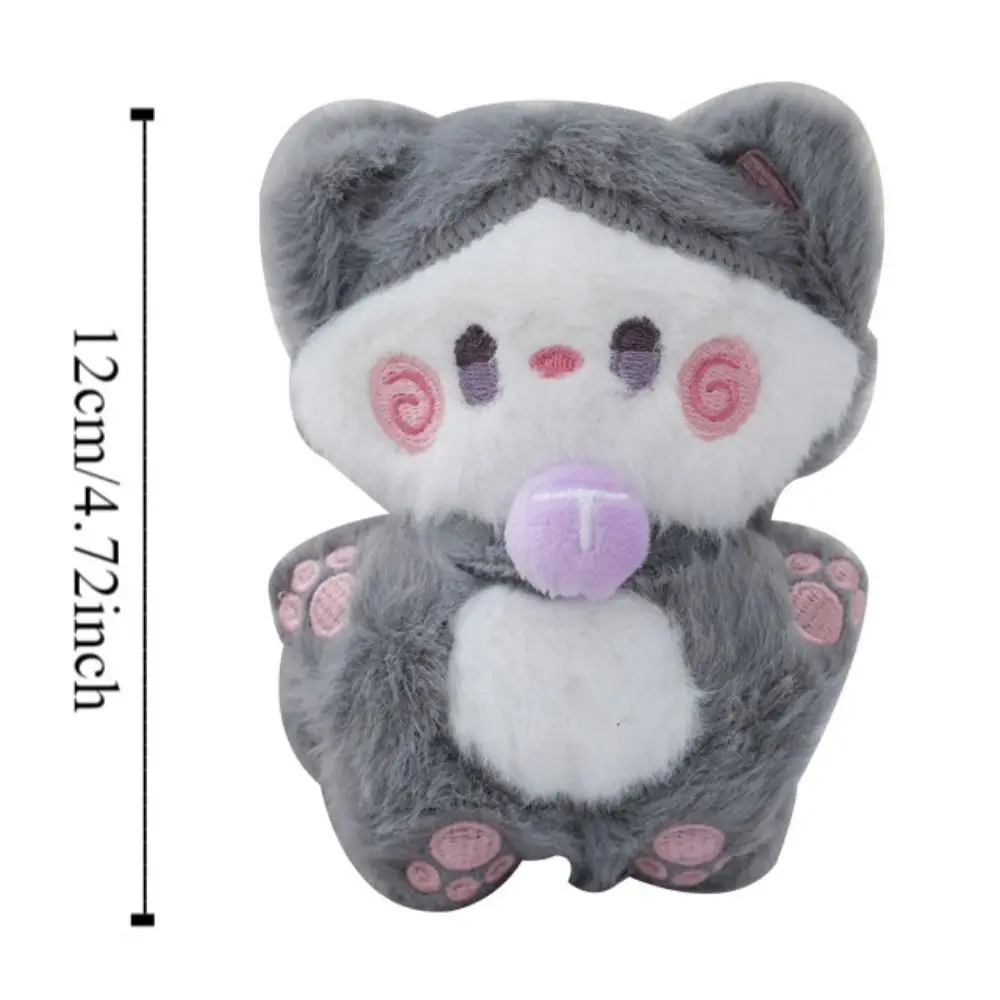 Abraçando café gato chaveiro de pelúcia macio fofo bonito gato boneca de pelúcia ins dos desenhos animados animal de pelúcia chaveiro amigos presentes de aniversário