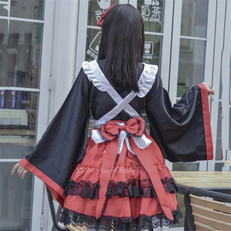 Robe Kimono de Style Japonais pour Fille, Costumes de Cosplay Anime Kawaii, Barrage financièrement, Dentelle, Lolita, Haori, ixde Carnaval, UY7