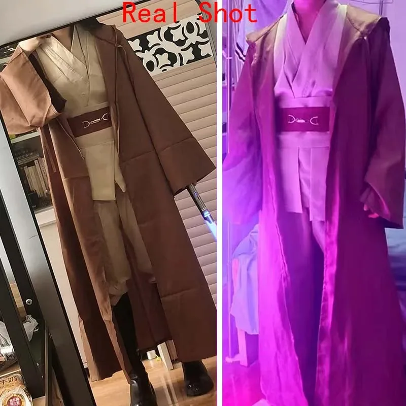 أوبي وان كينوبي تأثيري الكبار الرجال مقنعين رداء جيدي فارس ملابس لاكو تونك زي هالوين رداء مقنعين موحدة مجموعة كاملة