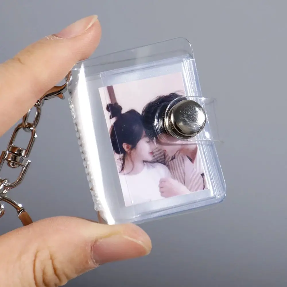 Lover Small Interstitial Albums Pendant Card Holder Pictures Storage Card Book Keyring Card Bag Photo Album Keychain 1 2 Inch