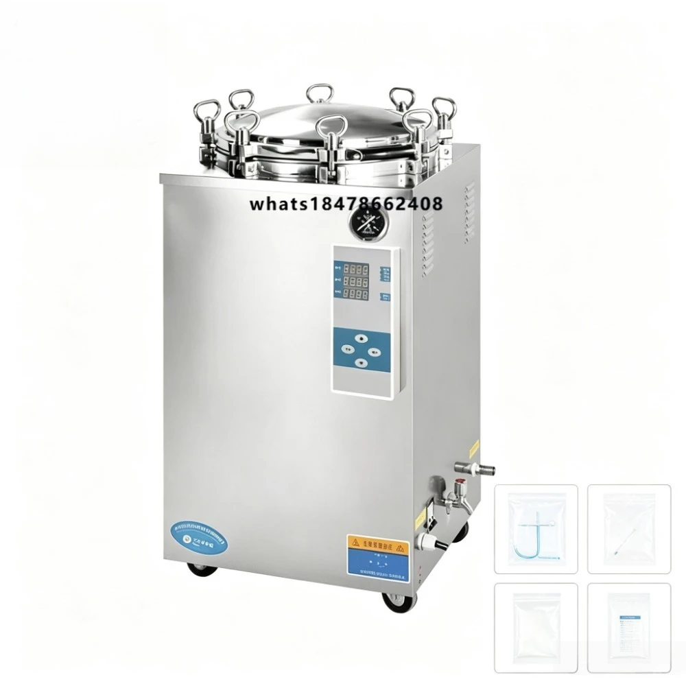LS-150LD Vertical Flip-top Autoclave 150L Stainless Steel Sterilizer 105-134 Temperature Range 0.23MPa Max Pressure for Food