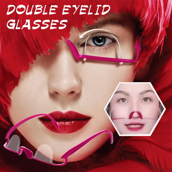 Double Eyelids Training Artifacts Glasses with No Glue Required Decorative Glasses for Uneven and Mono-Eyelids