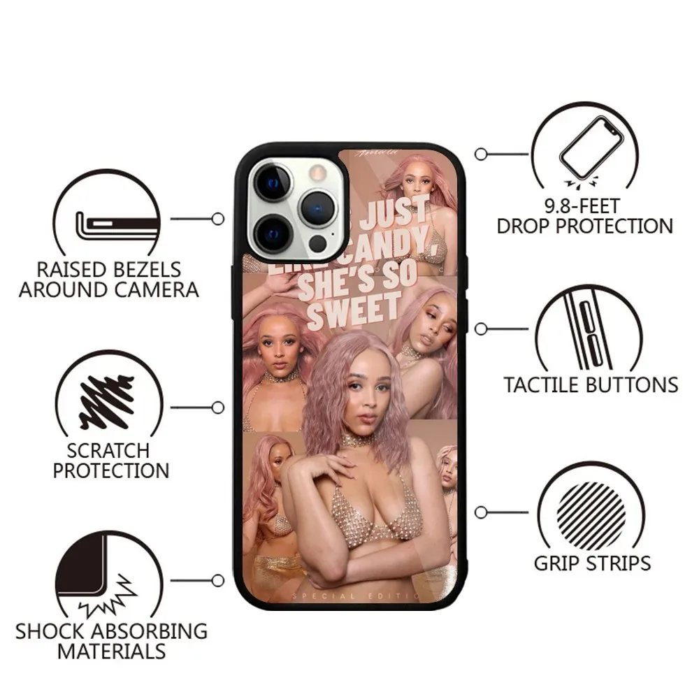 D-Doja Cat Singerเคสโทรศัพท์แม่เหล็กสําหรับIPhone 15,14,13,Pro,Max,Plus,11,12,MiniสําหรับMagsafeไร้สายชาร์จ