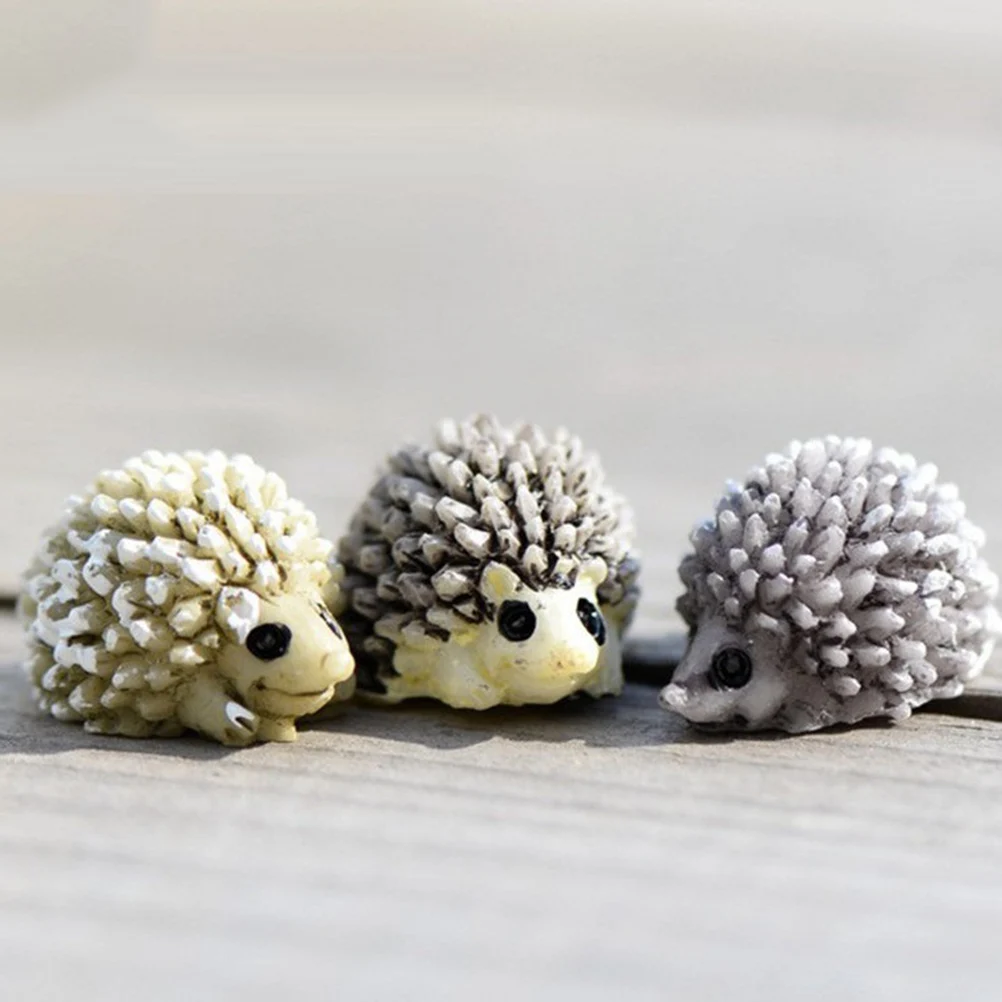 

20pcs Mini Garden Miniature Ornaments Cartoon Resin Hedgehog Micro Landscaping Decor For Terrarium Fairy Kids Friends