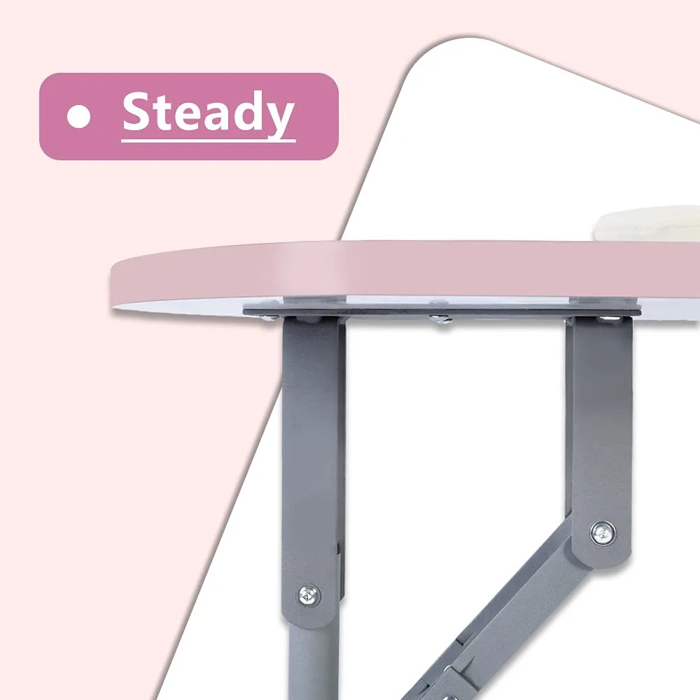 Portable Manicure Table Foldable Nail Desk with Large Drawer Nail Tech Table for Technician Salon Workstation Client Wrist