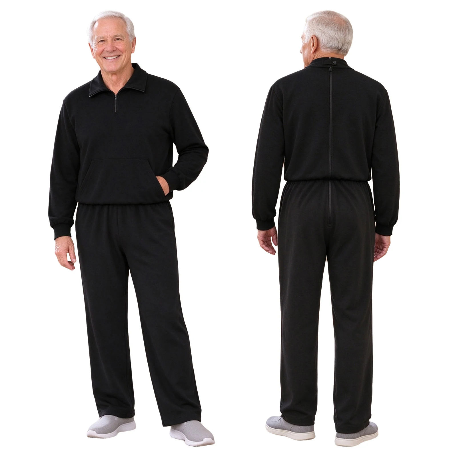Adult Elderly Anti-strip Jumpsuit Alzheimer Special Needs Adaptive Clothing Long Sleeve Back Zipper Bodysuit