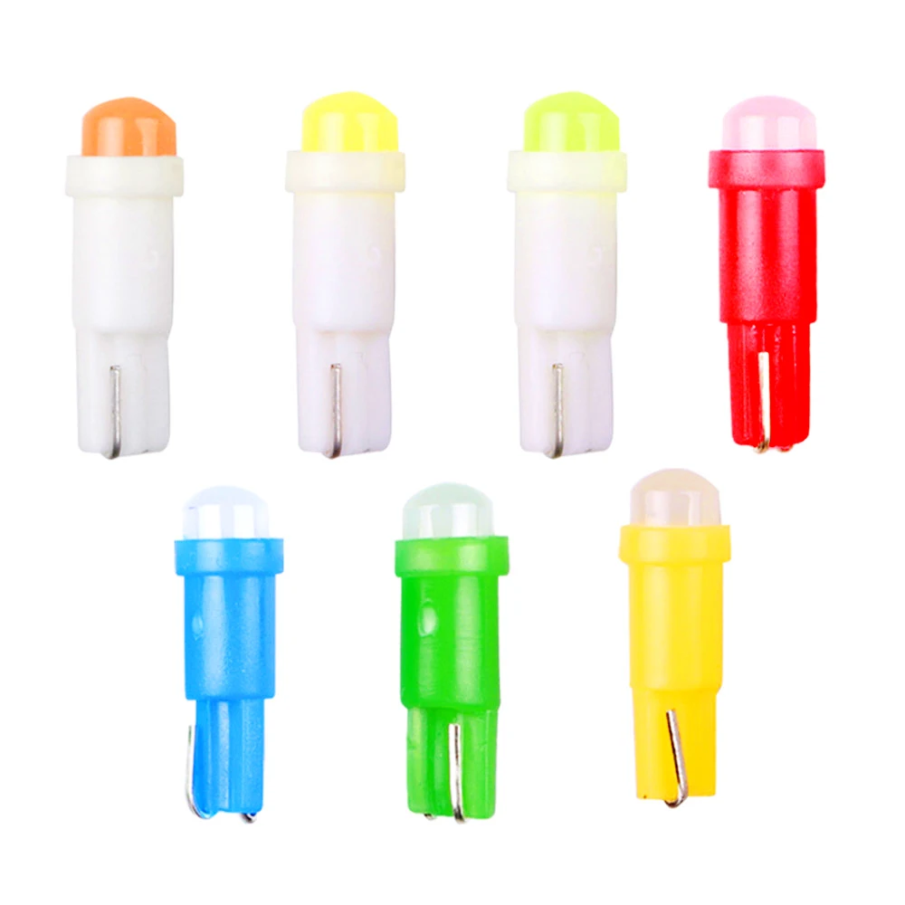 

10Pcs T5 COB Car Dashboard Light Reading Light W1.2W W3W LED 1SMD Indicator Light Instrument Lamp Bulb 4014 LED Signal Light