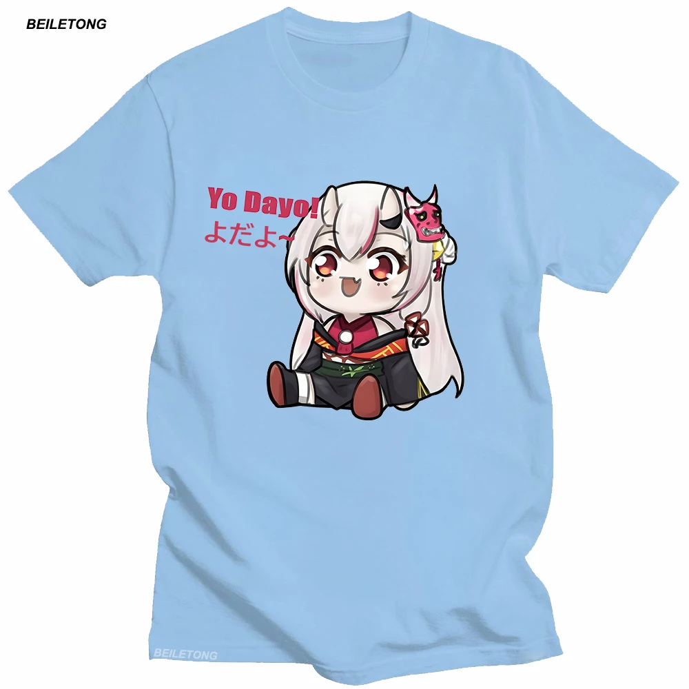 Vtuber Hololive T shirts Nakiri Ayame Dayo Print Tshirts Short Sleeve Casual Harajuku 100% Cotton Tops Summer Kawaii Aesthetic