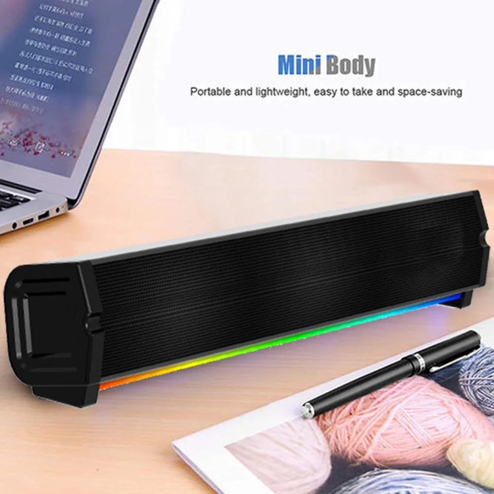 Long Strip Colorful Light Bluetooth-Compatible Speaker Multifunctional Portable Speaker For Home Bedroom