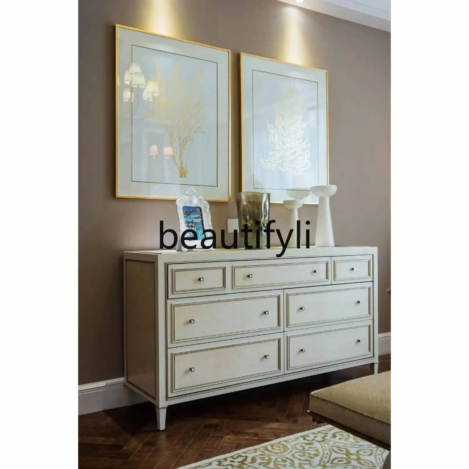 yj9 Dresser American light luxury modern storage multi-functional dressing table multi-chest cabinet beautiful home