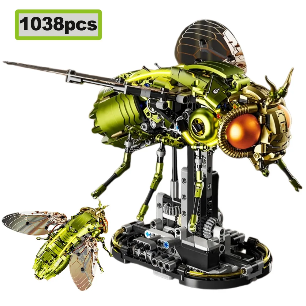 1038ピース-moc-メカニカルフルーツフライモデル-組み立てブロック-シミュレーション昆虫シリーズ-シティクリエイティブオーナメント-動物ブリック-おもちゃ-ギフト