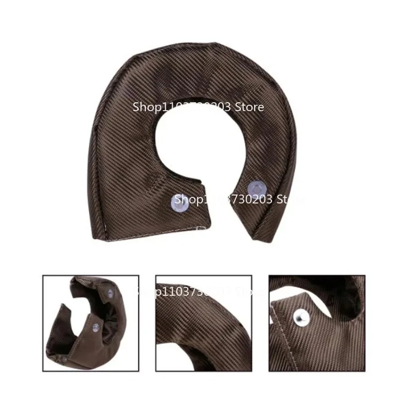 Suitable forT3T4T6Turbo Model,Lava Fiber Turbo Heat Shield Titanium Wrap Turbine Housing Protective Cover Replacement SpareParts