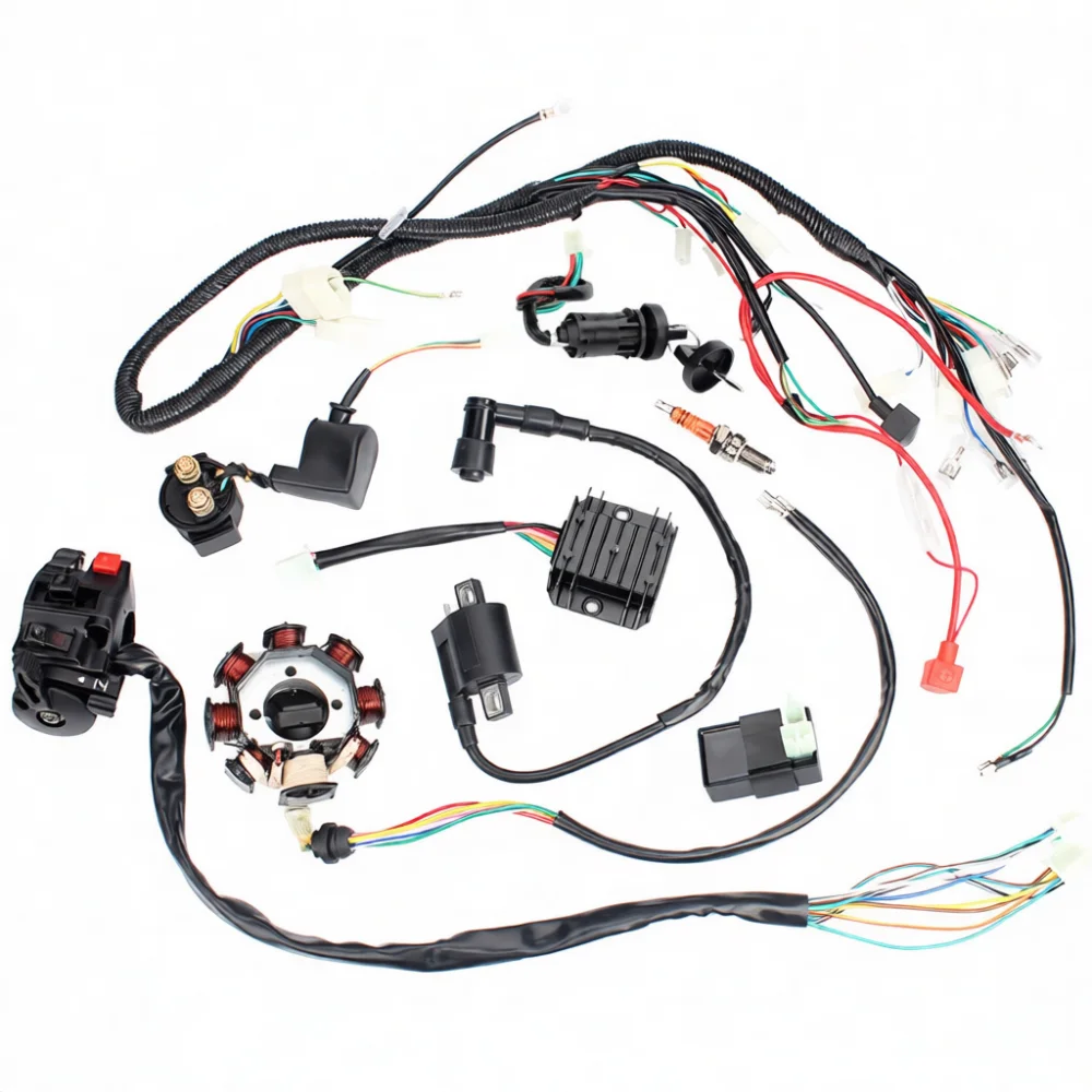Stator CDI Wiring Loom For 150cc 200cc 250cc QUAD ATV Electrical System Maintenance Parts Engine Ignition Starter Cable