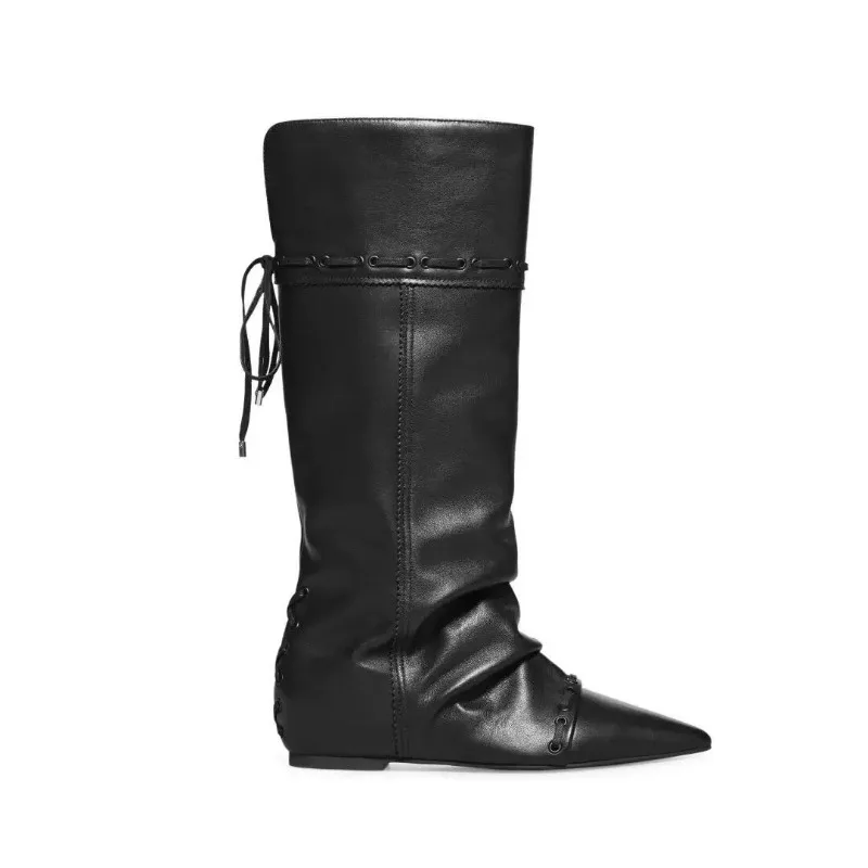 

New Personalized Hollow Out Chicken Eye Buckle Short Boots Autumn Winter Flat Bottomed Concise Commuting Vacation Mid-calf Boots