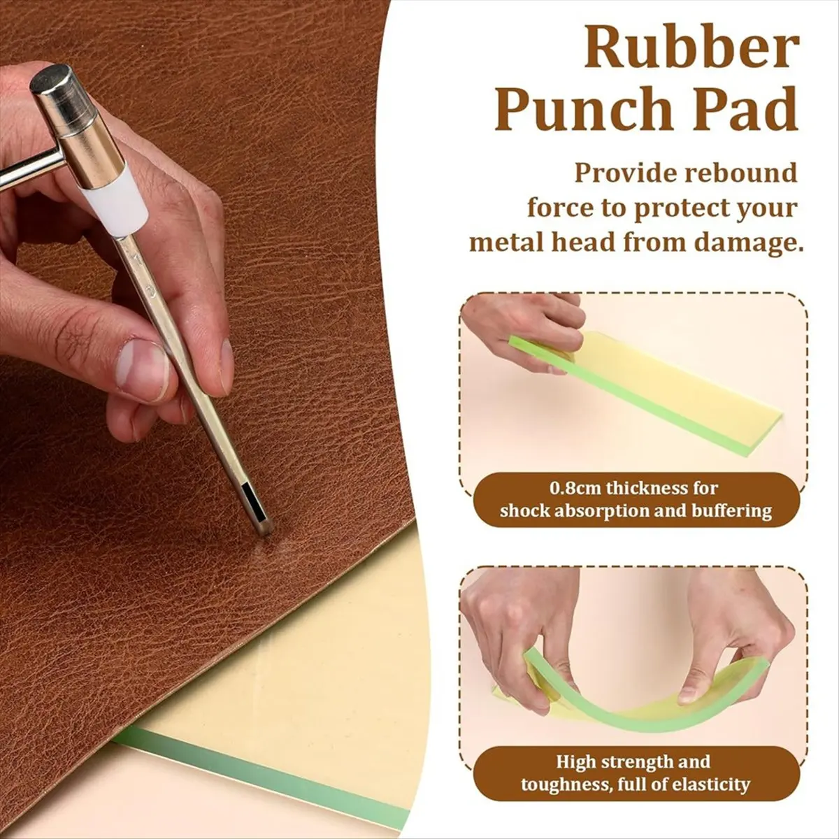 Top Sale 4 PCS Leather Craft Punch Pad Hole Punching Chisel Mat and Sound Absorbing Pad and A4 Self Healing Cutting Mat for DIY