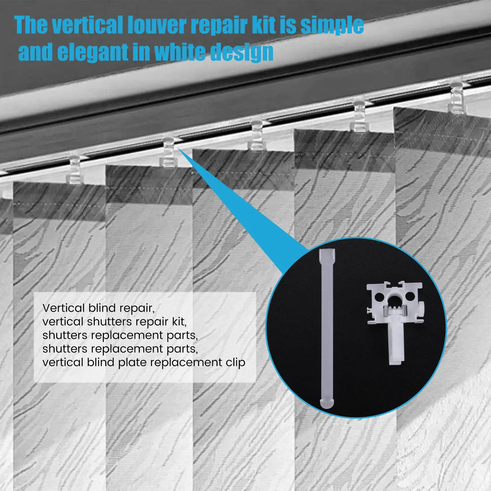 

X11AA Vertical Blind Repair Carrier with Stem Vertical Blinds Repair Kit White Blinds Replacement Parts20Pcs