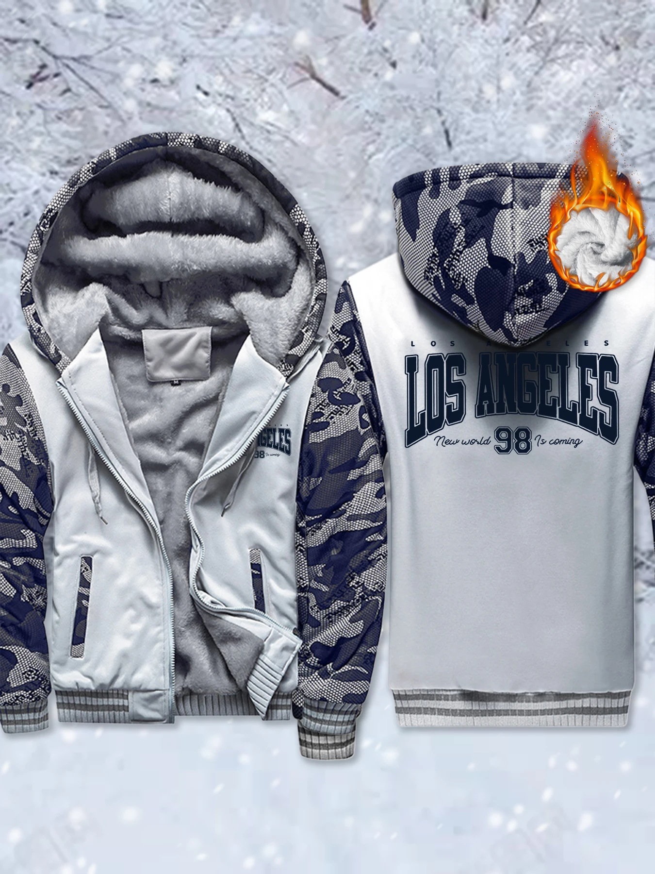 

Новый мир приходит, флисовые зимние куртки с узором, мужская модная базовая уличная куртка, теплая утепленная толстовка с капюшоном, удобная спортивная одежда на молнии