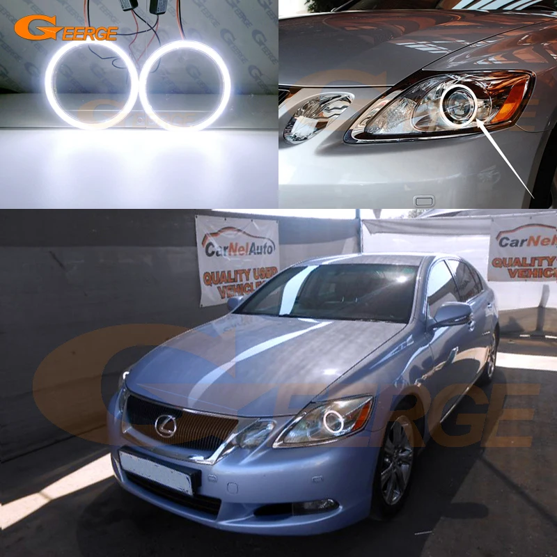 Dla LEXUS GS300 GS350 GS430 GS450 GS460 450h 2006-2011 Ultra jasny COB zestaw Led oczy anioła Halo pierścienie akcesoria samochodowe