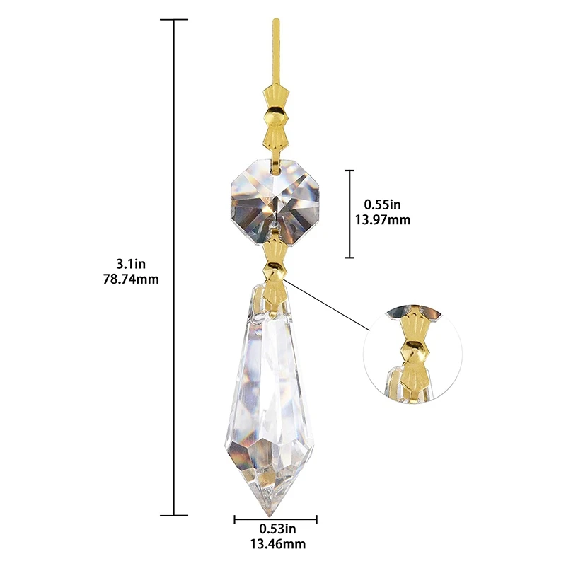 

Y17A 20PCS DIY Transparent Teardrop Chandelier Pendant Parts Beads, Chandelier Hanging Decoration