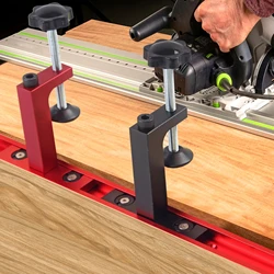Woodworking Band Saw Table Saw Fixed F Clamp T-Track Clamps - Aluminum Hold Down Clamps for 30/45 type T-Track Small Desk Clamp