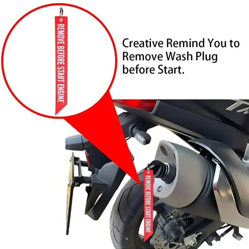 New Exhaust Pipe Stopper Blow-down Silencer Plug Exhaust Muffler Waterproof Wash Plug Silicone Off-road Motorcycle Keychain