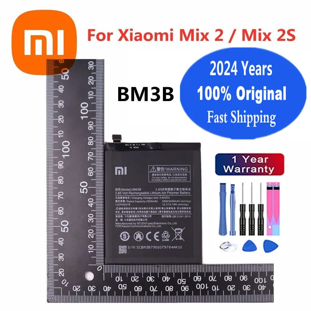 

2024 Years BM3B Original Battery For Xiaomi Mix 2 / Mix 2S Mix2 Mix2S 3300mAh High Capacity Phone Bateria Batteries + Tools