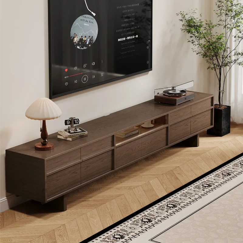 

Artisan Contemporary Solid Wood TV Stand with Storage Cabinets and Shelves for Living Room Television Media Console Furniture