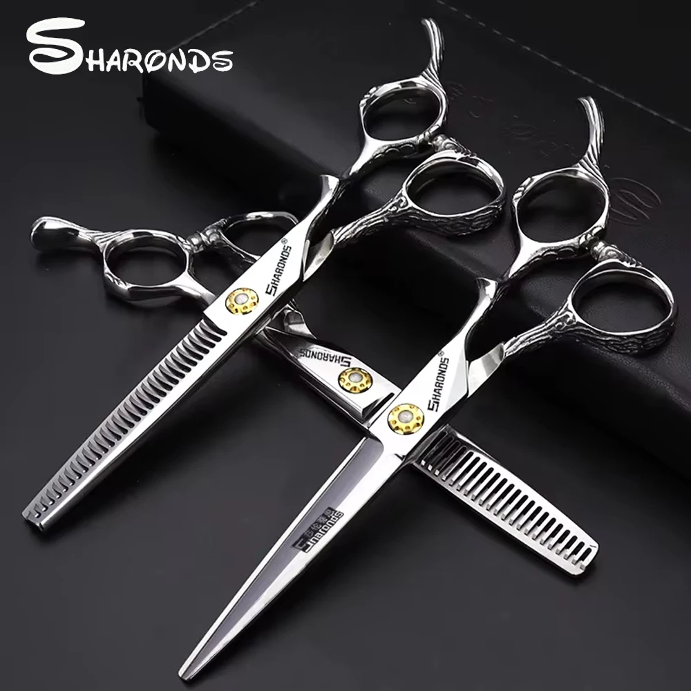 

SHARONDS Hairdressing Scissors Exclusive Professional Salon Cutting Flat Tooth Clippers Sparse Specific Barbers Hair Scissors