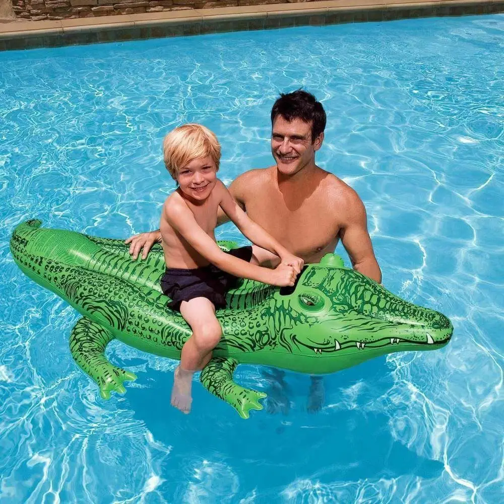 子供屋外楽しいフロートバスプール夏のアクセサリー水パーティーおもちゃ水泳リングワニシートライドインフレータブルワニ