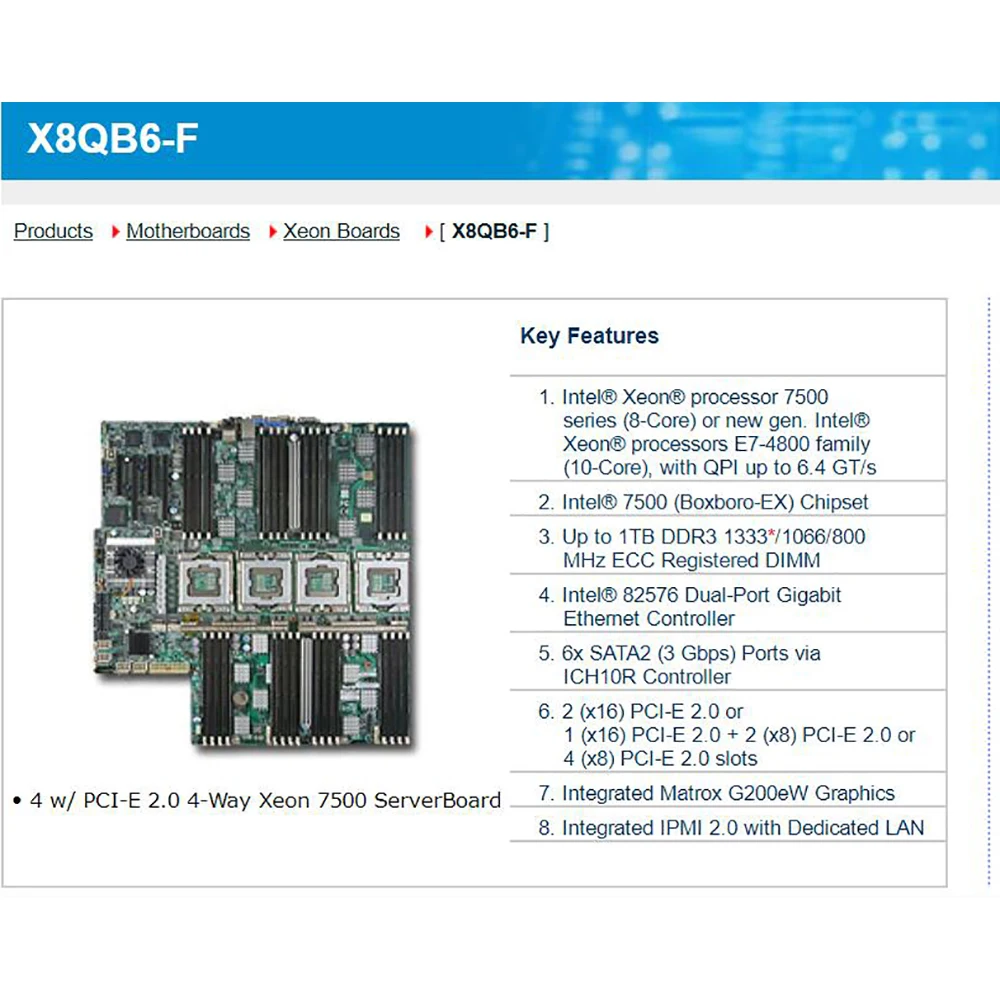 X8QB6-F REV2.0 Server Workstation Motherboard For Supermicro