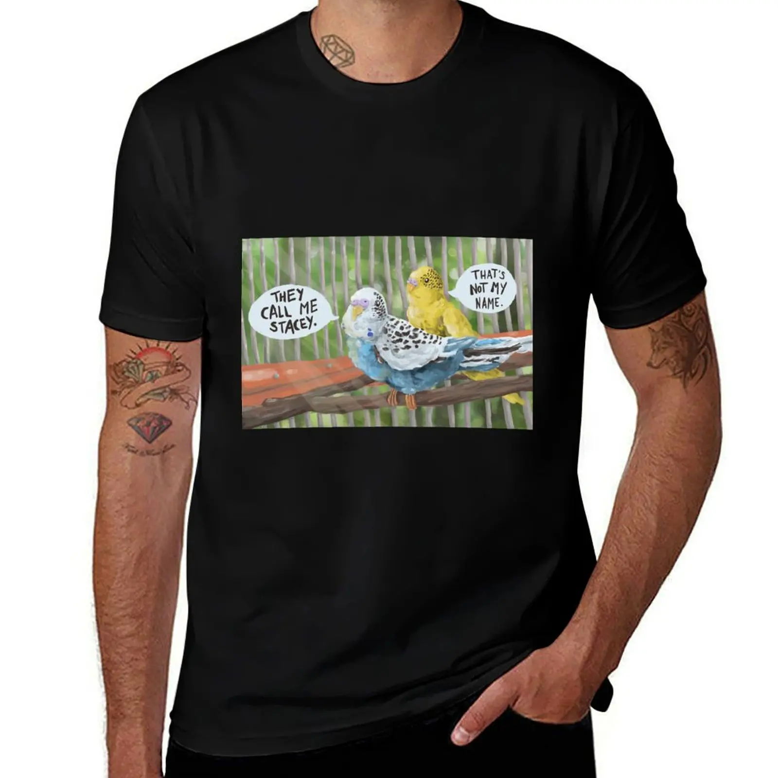 That's Not My Name Parakeets T-Shirt Fashion Letter Print T-Shirt