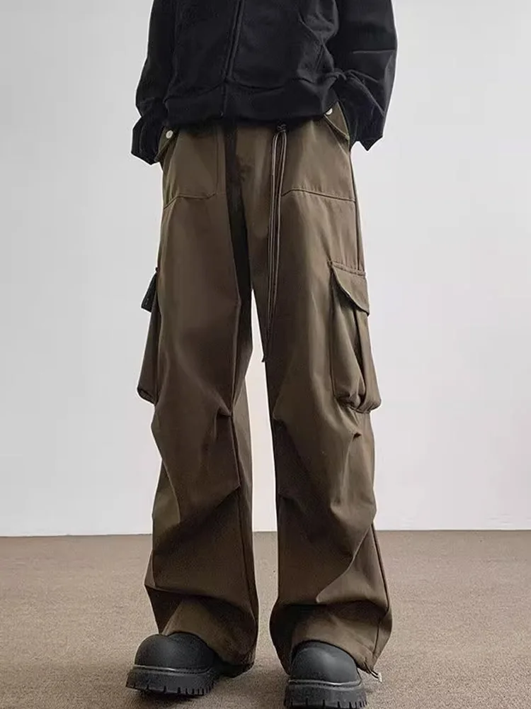 

American Paratrooper Work Pants Men's Autumn Winter Vintage Large ket Design High-End Feeling Outdoor Versatile Loose Wide...