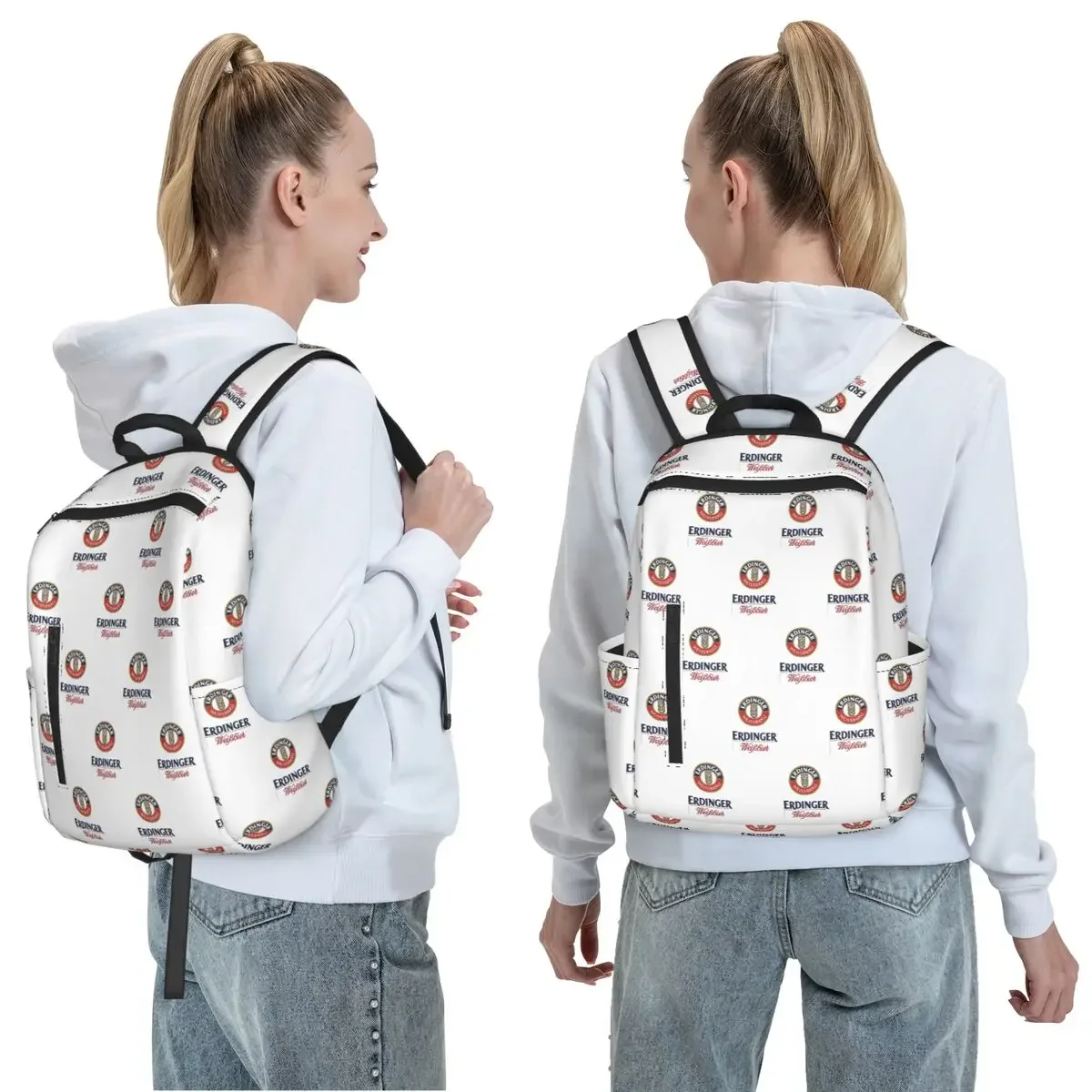 Erdinger Weissbier Merch Backpack Large Capacity Children BookBag School Bag Shoulder Bags for Men Women