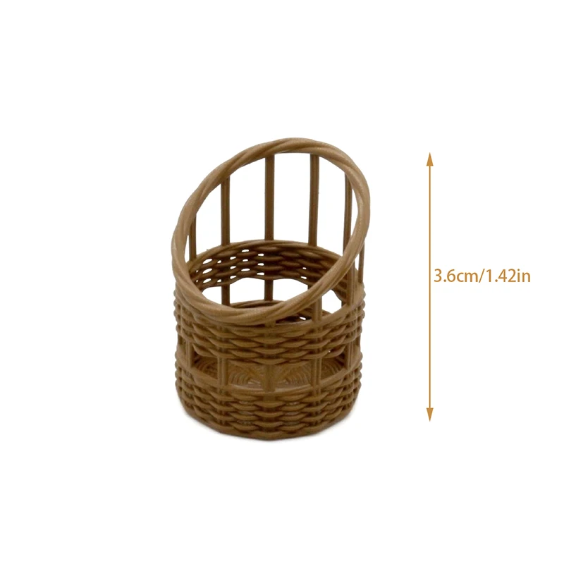 1:12 Dollhouse Miniature Storage Woven Bread Basket Shopping Basket Kitchen Model Decor Toy Doll House Accessories