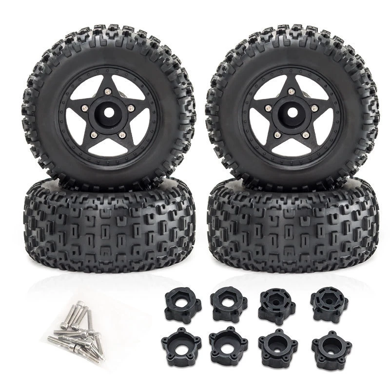 4Pcs 109mm 1/8 1/10 Short Course Truck Tire with 12mm 14mm 17mm Wheel Hex for TRAXXAS Slash ARRMA SENTON Vkar SCTX10 HPI RC Car