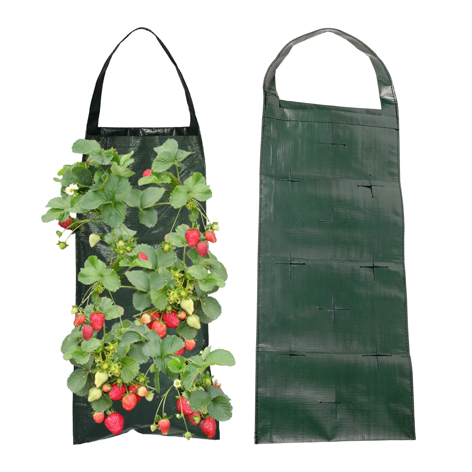 1Pc Hanging Strawberry Grow Bags 6/8/10 Holes Flower Vegetable Wall Hanging Planter Home Garden Balcony Planting Decoration