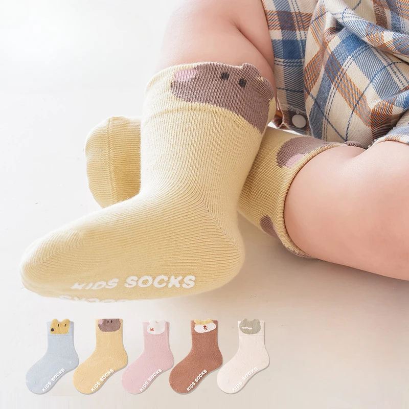 Baby Summer Floor Socks Combed Cotton Children's Sock Cartoon Anti Slip Loose Mouth Baby Walking Sock Baby Girl Socks