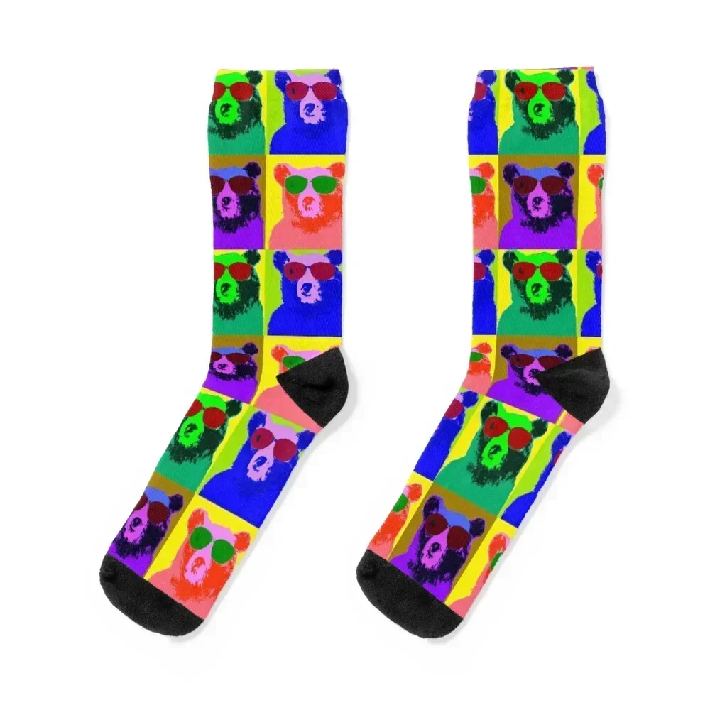 

Good ol' Bear Critter Tribute ... Andy Warhol Pop Art Style Socks hiphop crazy japanese fashion custom sports Ladies Socks Men's